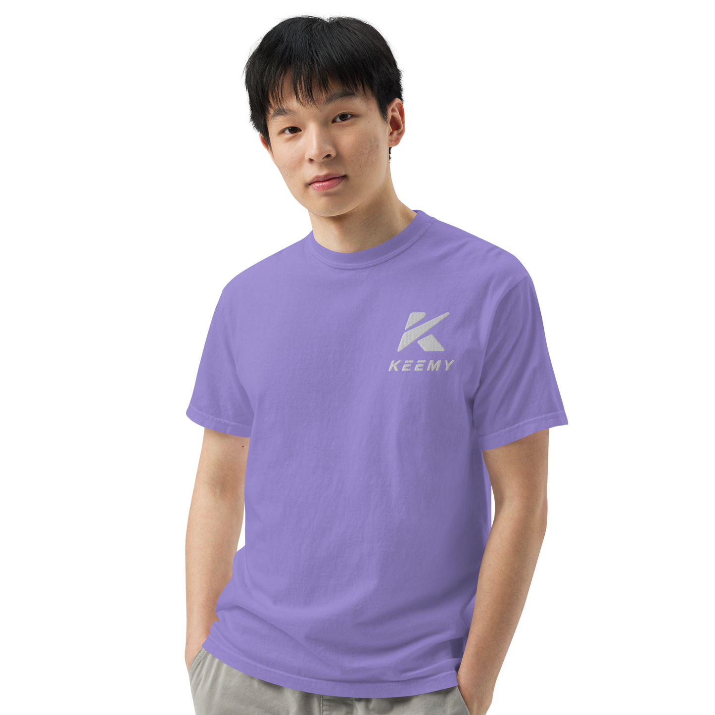 KEEMY Embroidery Unisex garment-dyed heavyweight t-shirt