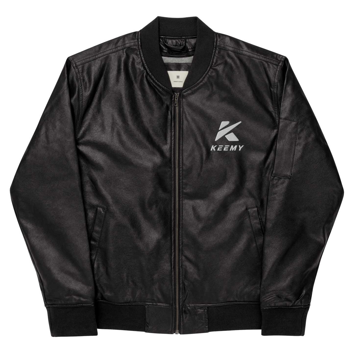 KEEMY Leather Bomber Jacket