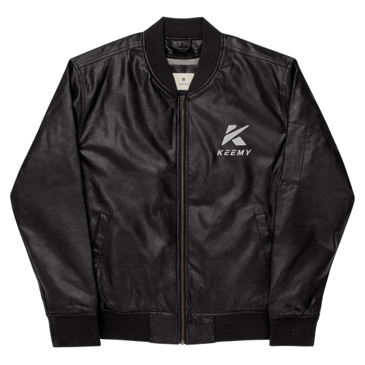 KEEMY Leather Bomber Jacket