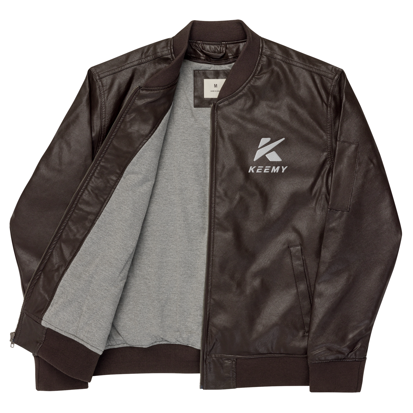 KEEMY Leather Bomber Jacket