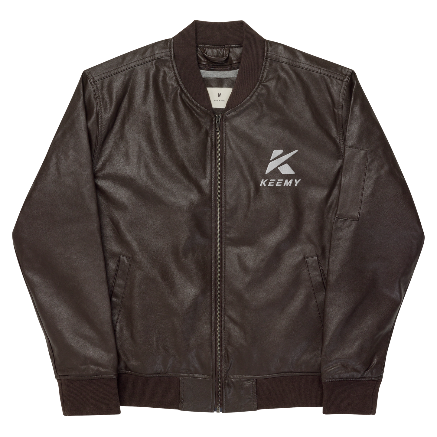 KEEMY Leather Bomber Jacket