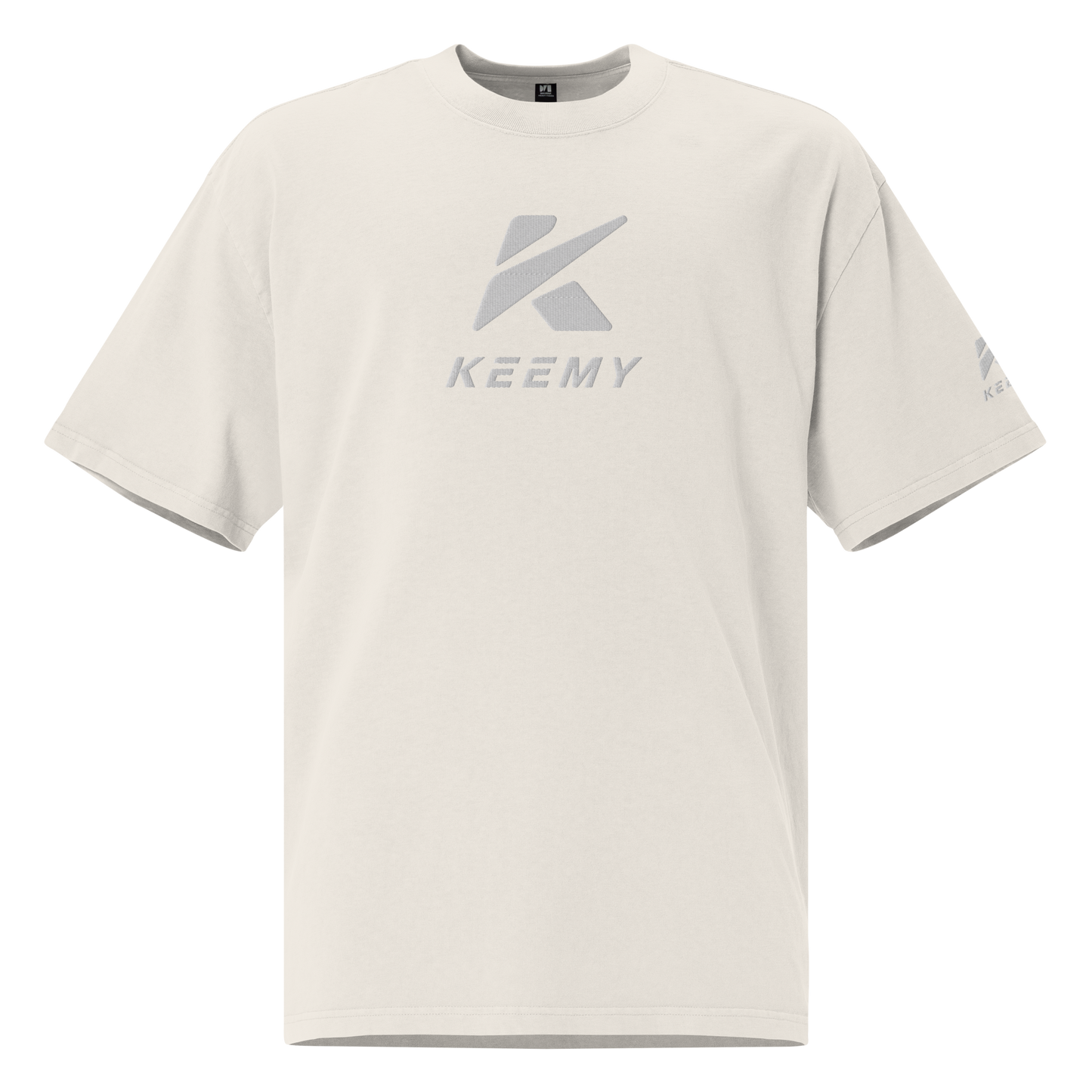 KEEMY Big Embroidery Oversized faded t-shirt