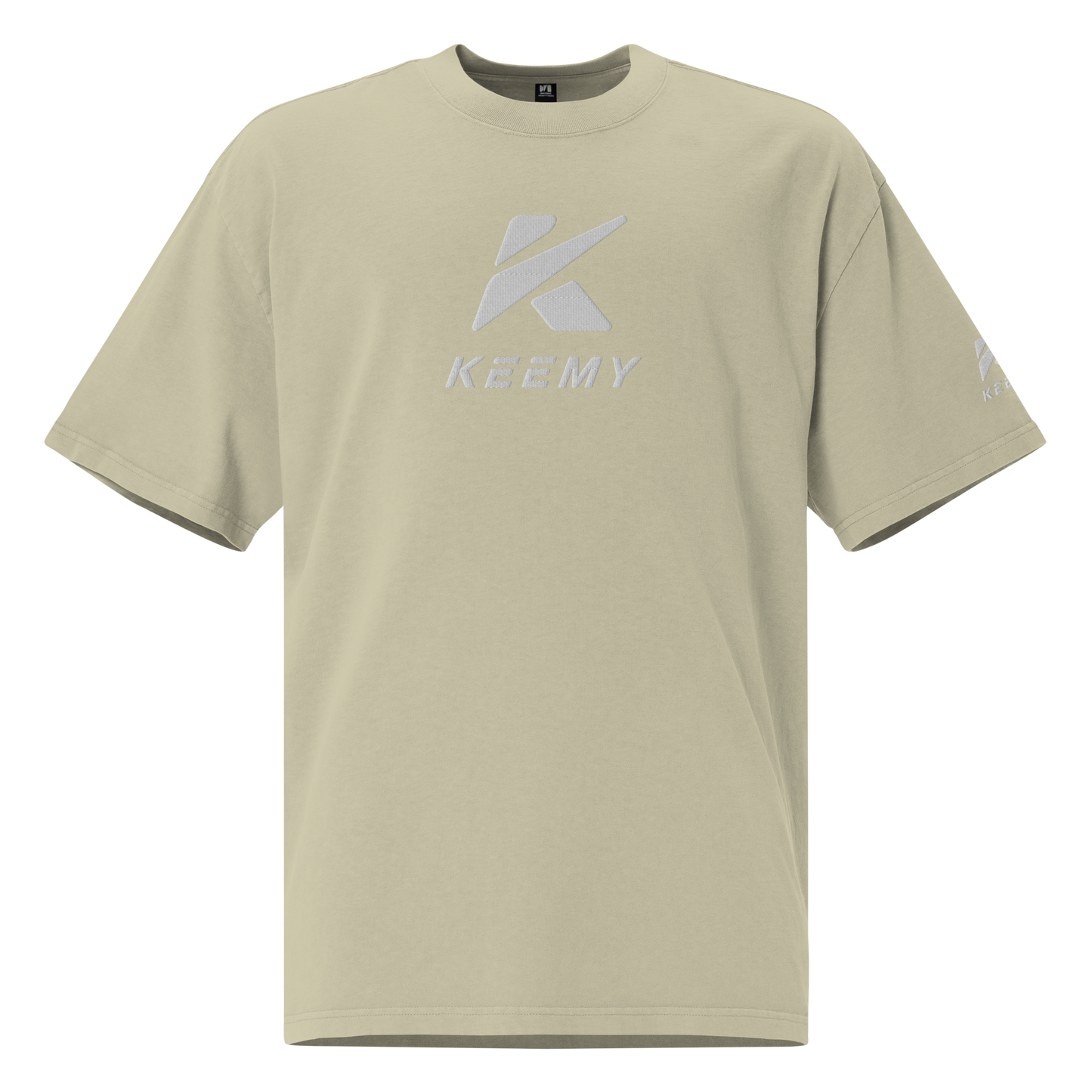 KEEMY Big Embroidery Oversized faded t-shirt