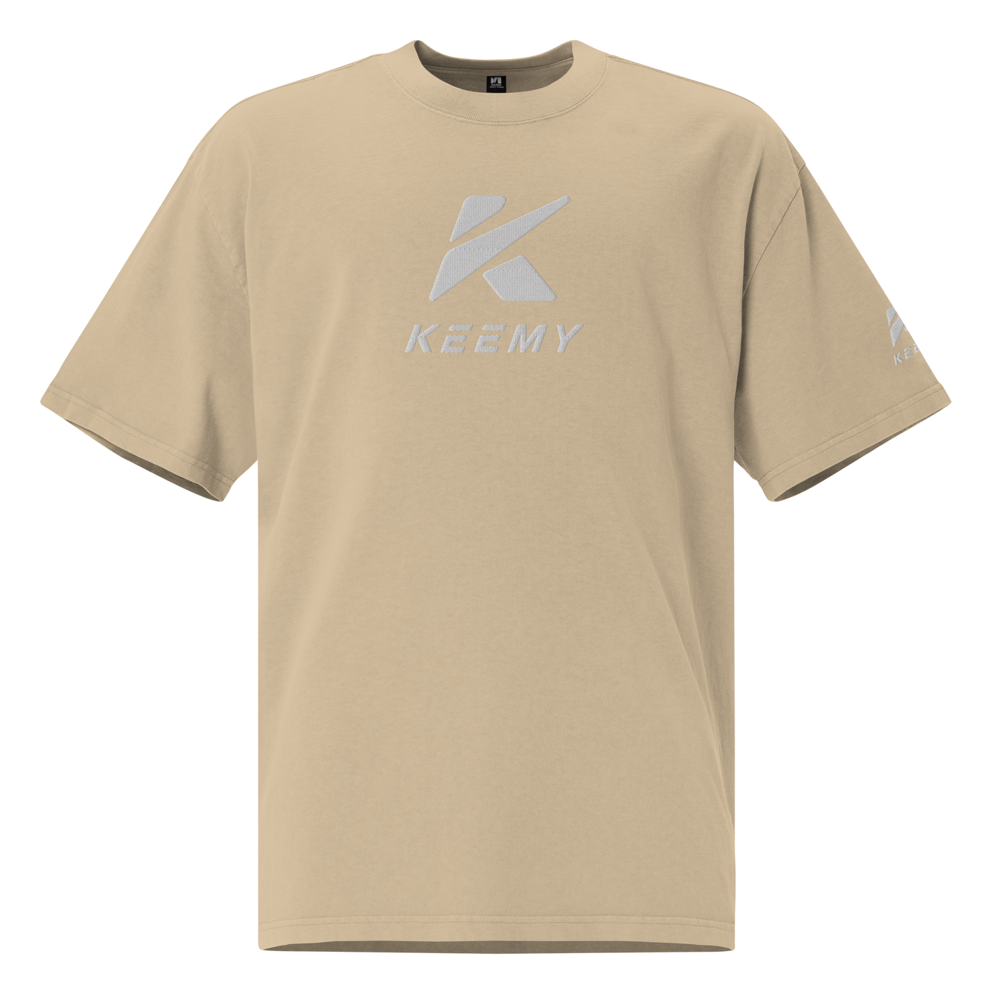 KEEMY Big Embroidery Oversized faded t-shirt