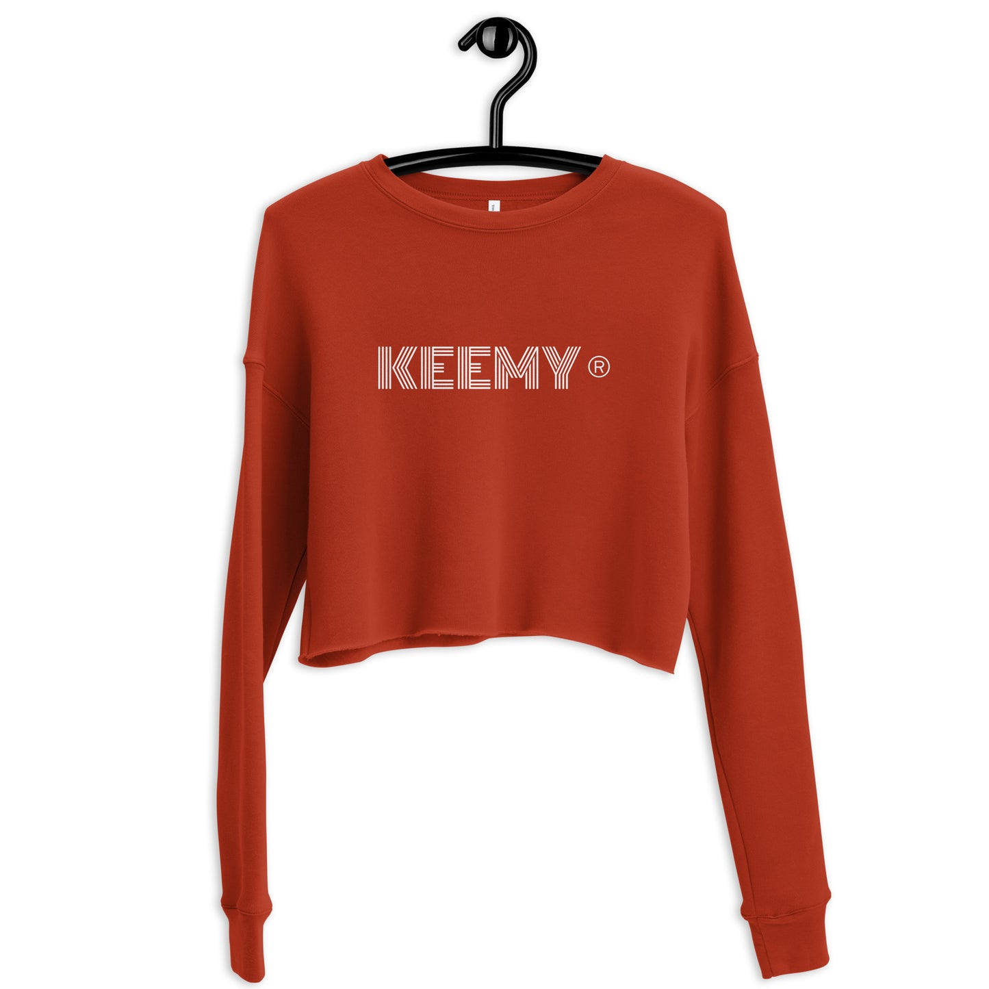 KEEMY White Print Crop Sweatshirt