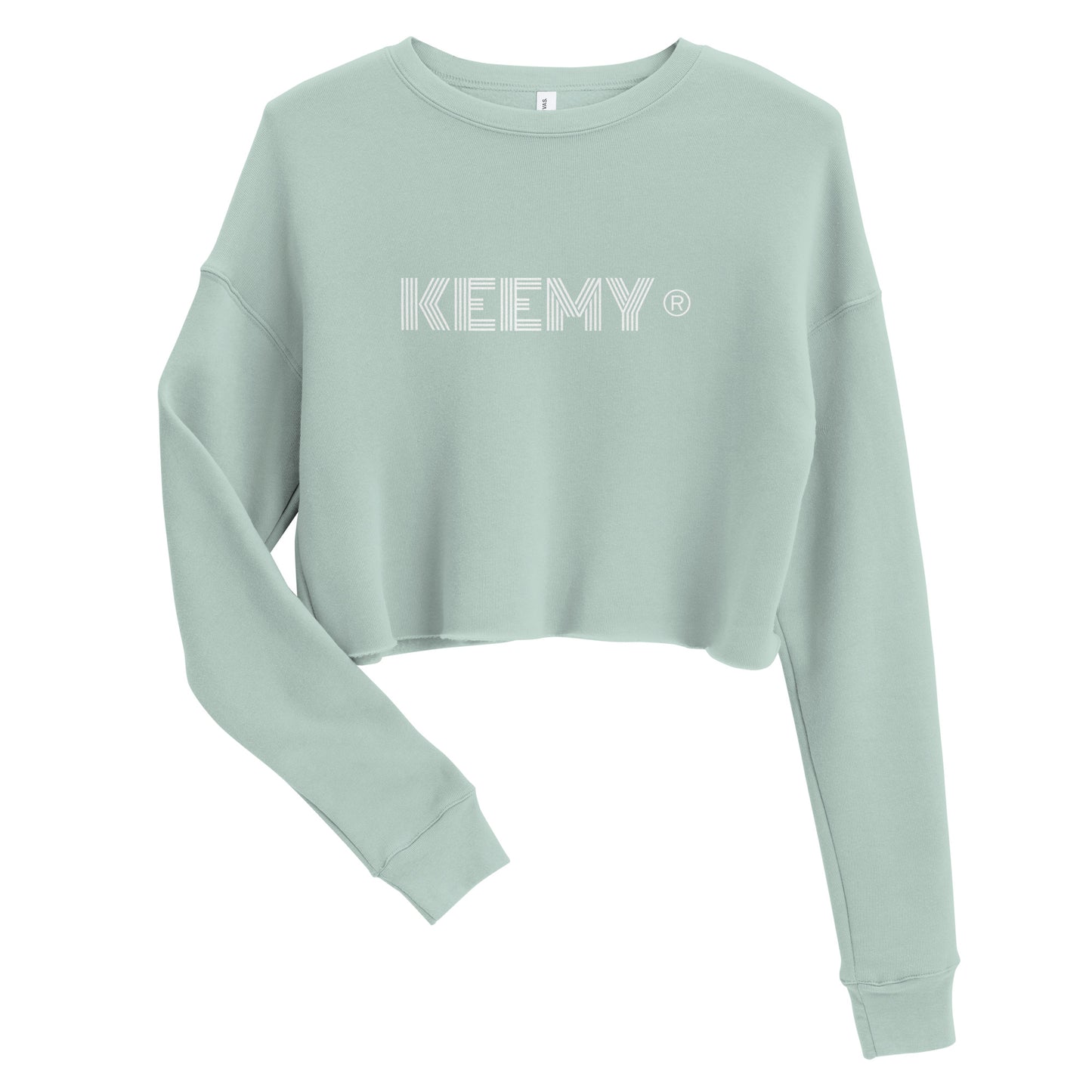 KEEMY White Print Crop Sweatshirt