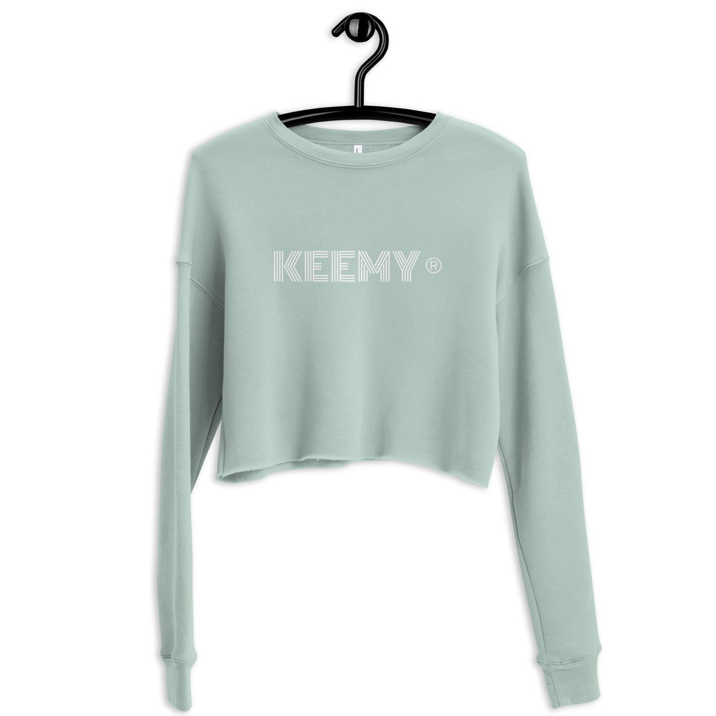 KEEMY White Print Crop Sweatshirt