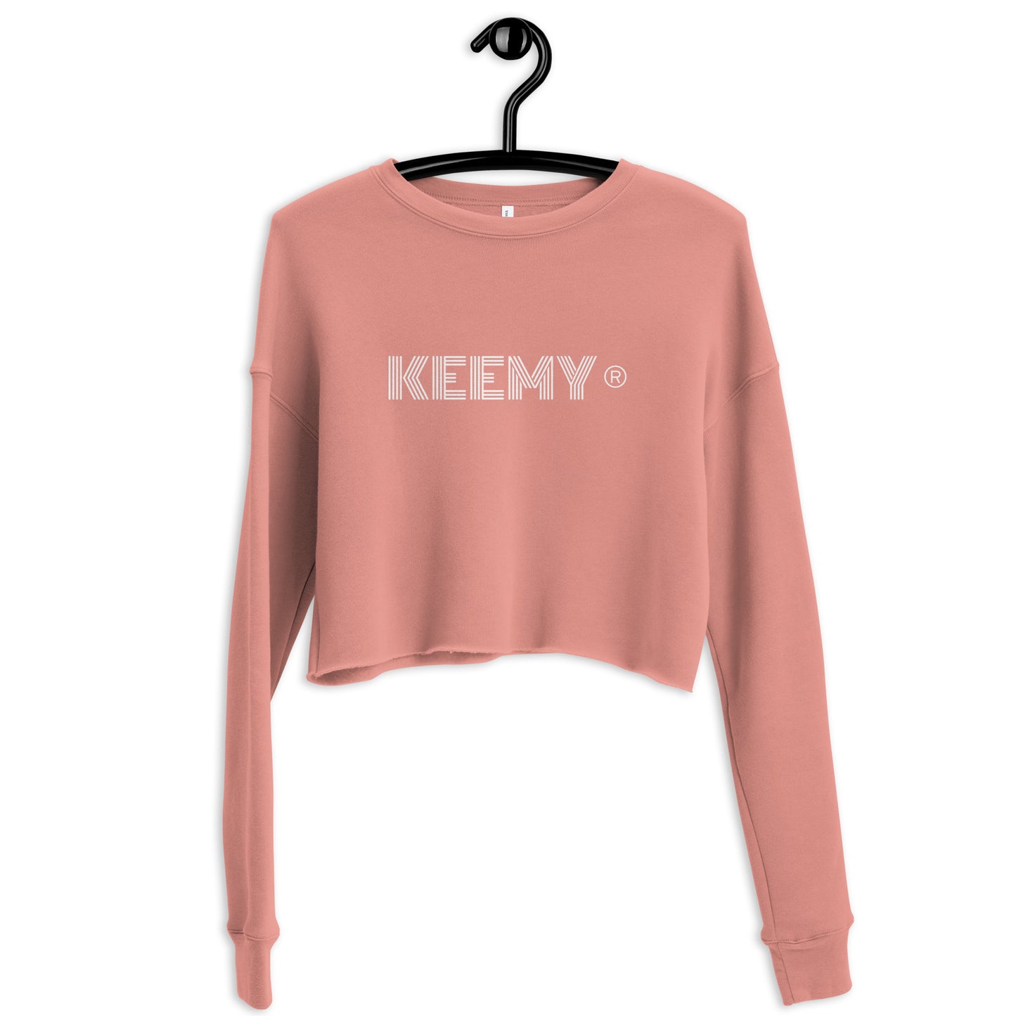 KEEMY White Print Crop Sweatshirt